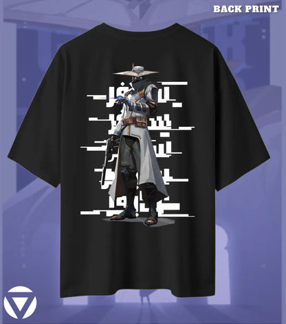 Cypher – Silent Watch Valorant Oversized T Shirt | Oversized Clutch Fit - Black / XS / 180GSM - Valorant