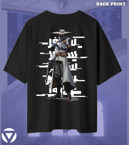 Cypher – Silent Watch Valorant Oversized T Shirt | Oversized Clutch Fit - Black / XS / 180GSM - Valorant