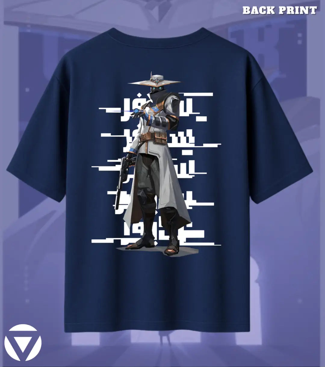 Cypher – Silent Watch Valorant Oversized T Shirt | Oversized Clutch Fit - Navy / XS / 180GSM - Valorant