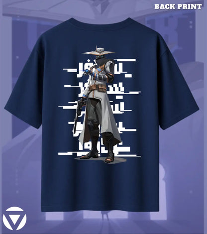 Cypher – Silent Watch Valorant Oversized T Shirt | Oversized Clutch Fit - Navy / XS / 180GSM - Valorant