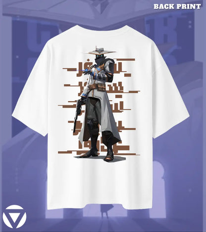 Cypher – Silent Watch Valorant Oversized T Shirt | Oversized Clutch Fit - White / XS / 180GSM - Valorant