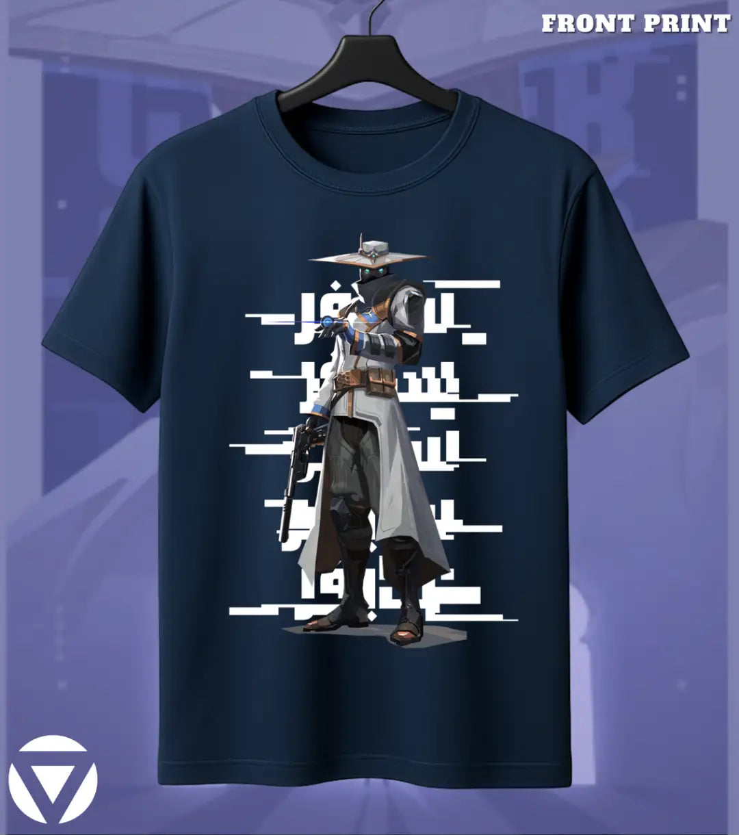 Cypher - Watchful Eye Valorant T Shirt | Always On Duty Tee - Front Only / Navy / S - Valorant