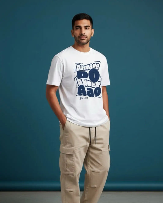 Damage Do Ander Aao BGMI T-Shirt | PUBG OG Meme Tee - White / S - BGMI/PUBG