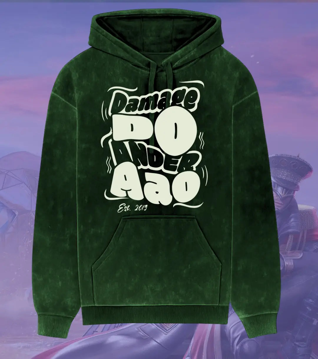 Damage Do Ander Aao – OG Acid Wash Hoodie | 300 GSM Heavyweight Fleece - Bottle Green / S - BGMI/PUBG