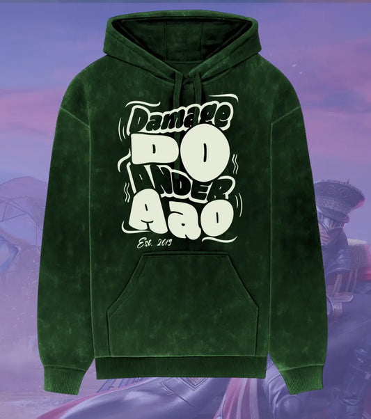 Damage Do Ander Aao – OG Acid Wash Hoodie | 300 GSM Heavyweight Fleece - Bottle Green / S - BGMI/PUBG