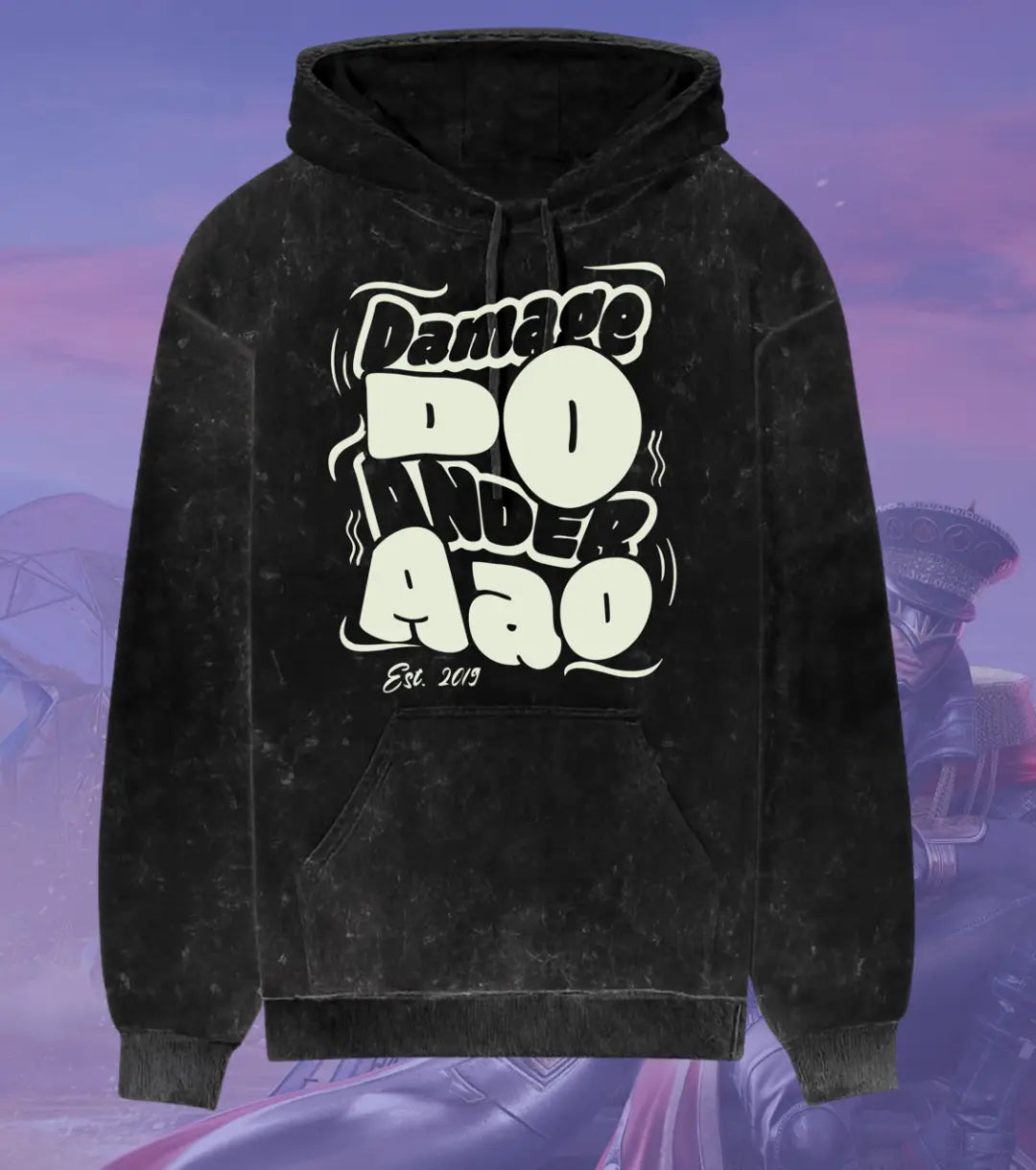 Damage Do Ander Aao – OG Acid Wash Hoodie | 300 GSM Heavyweight Fleece - Black / S - BGMI/PUBG