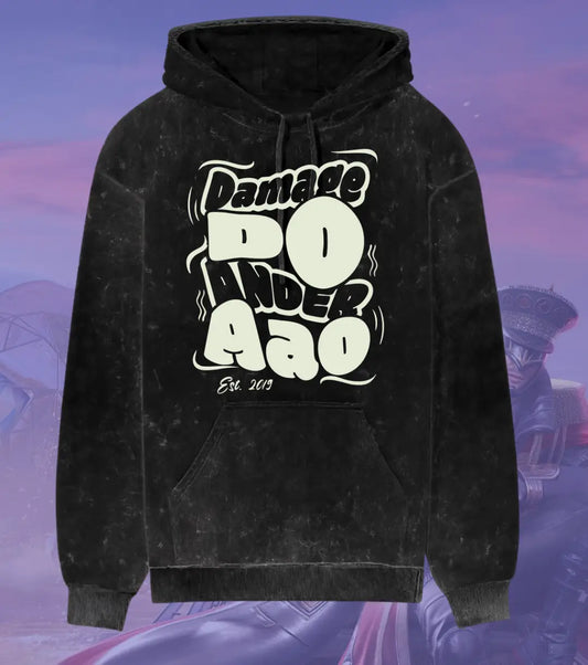 Damage Do Ander Aao – OG Acid Wash Hoodie | 300 GSM Heavyweight Fleece - Black / S - BGMI/PUBG