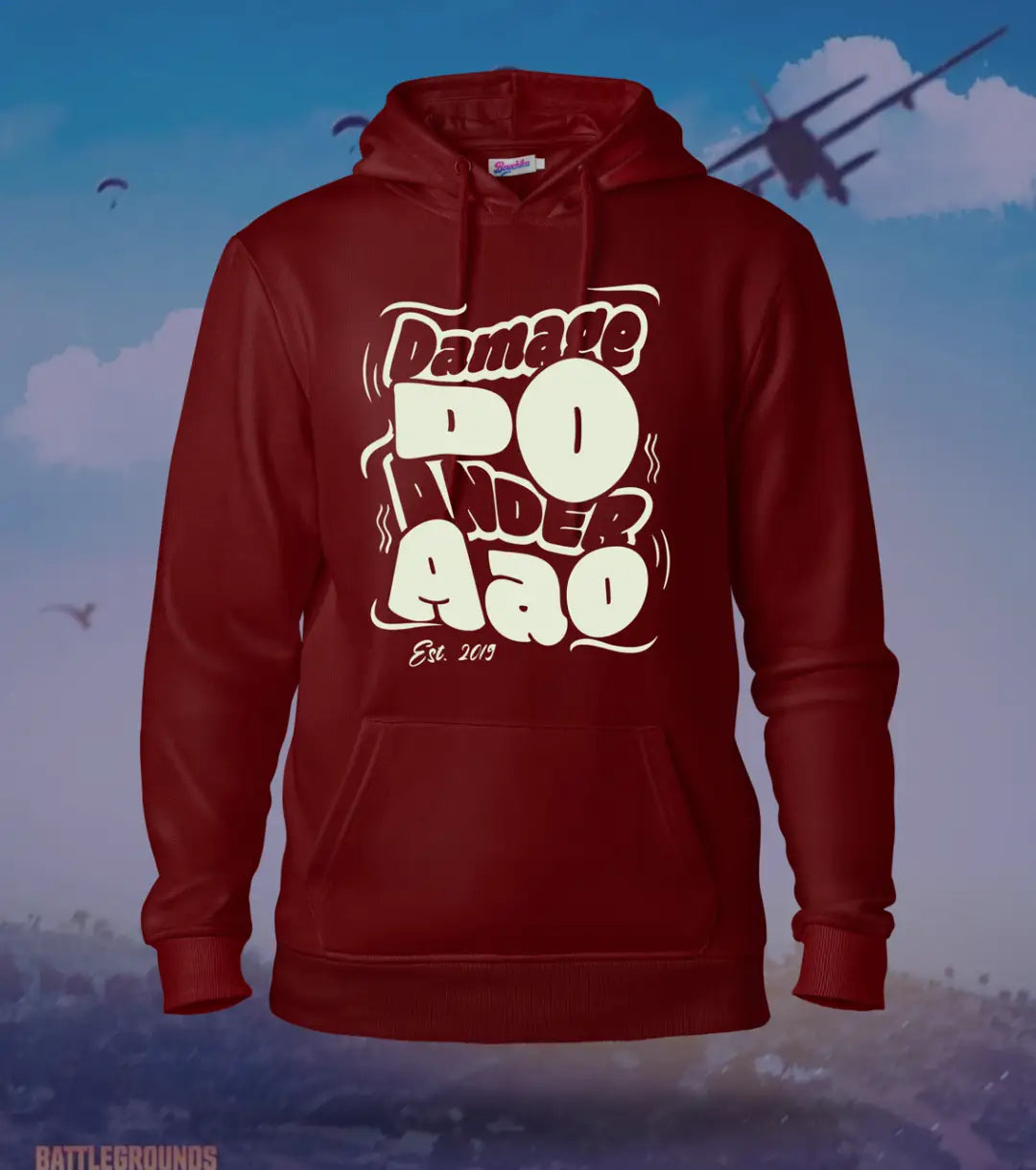 Damage Do Ander Aao – OG Edition Hoodie | 300 GSM Brushed Fleece - Maroon / XS / Regular - BGMI/PUBG