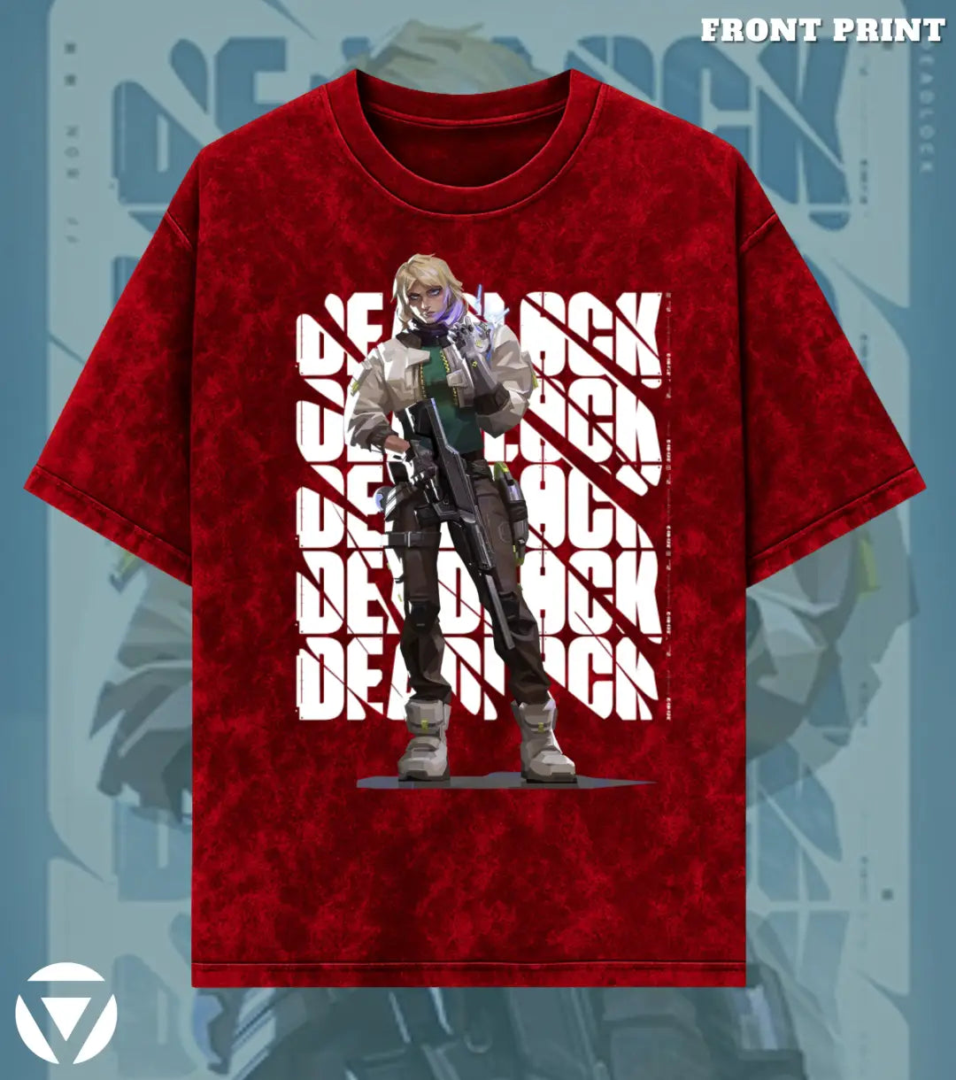 Deadlock – Iron Grip Valorant Acid Wash Tee | Bold Gamer Streetwear - Valorant
