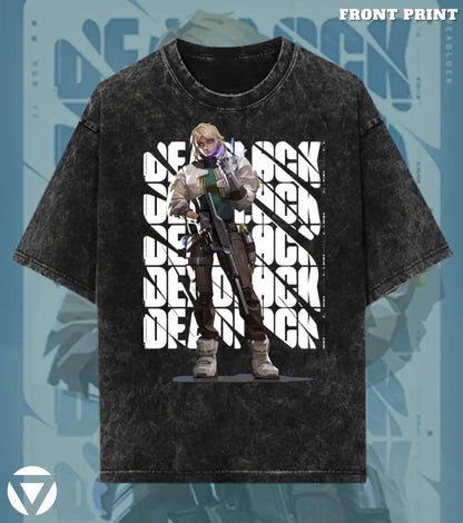 Deadlock – Iron Grip Valorant Acid Wash Tee | Bold Gamer Streetwear - Valorant