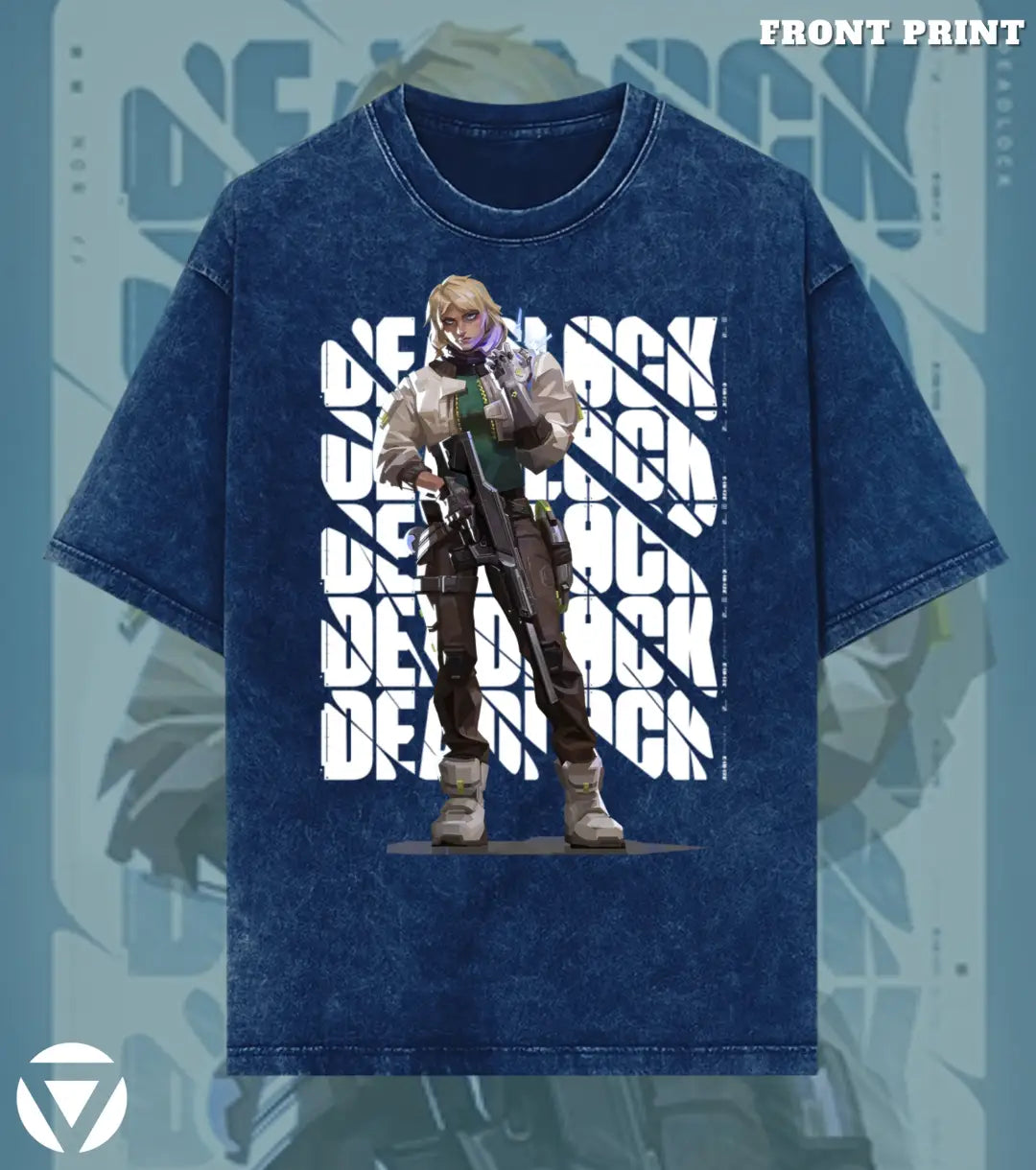 Deadlock – Iron Grip Valorant Acid Wash Tee | Bold Gamer Streetwear - Valorant