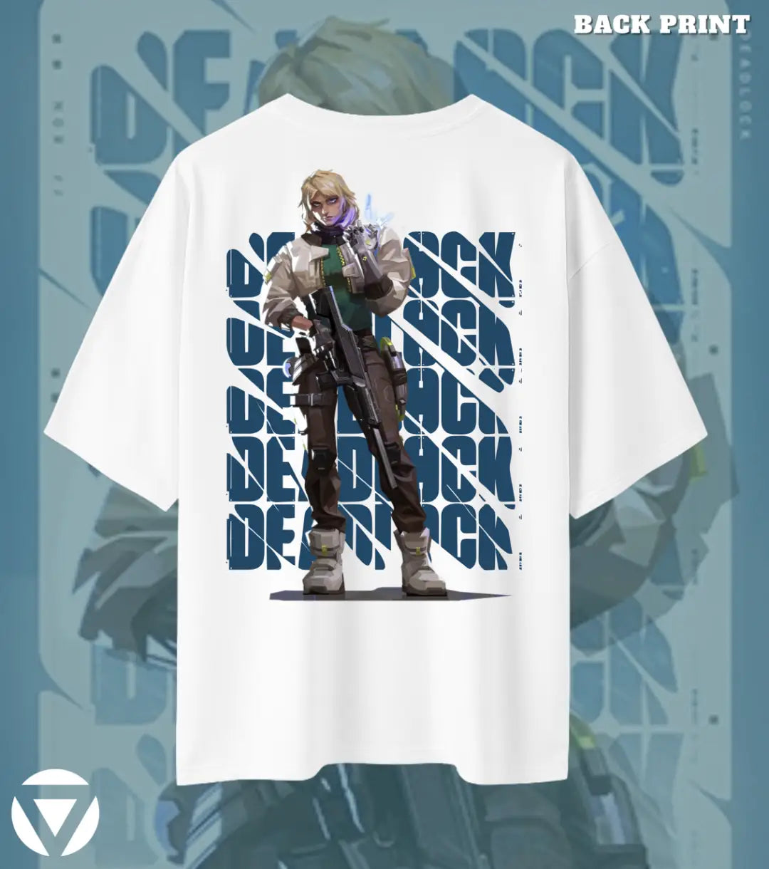Deadlock – Iron Grip Valorant Oversized T Shirt | Oversized Clutch Fit - White / XS / 180GSM - Valorant