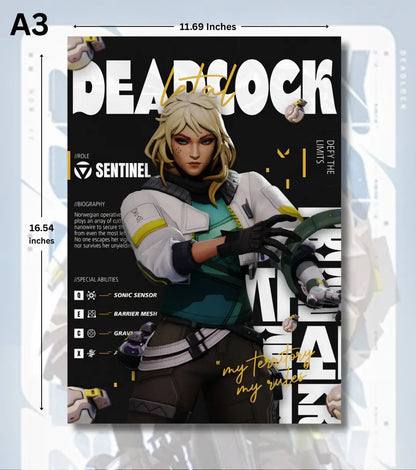 Deadlock Valorant Poster – Lethal Precision Wall Art | Controlled Clean Relentless - Valorant