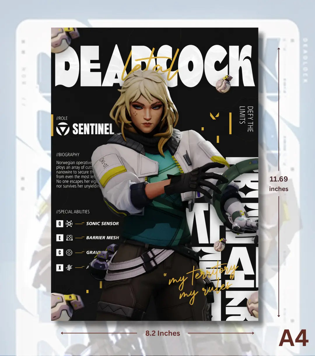 Deadlock Valorant Poster – Lethal Precision Wall Art | Controlled Clean Relentless - Valorant