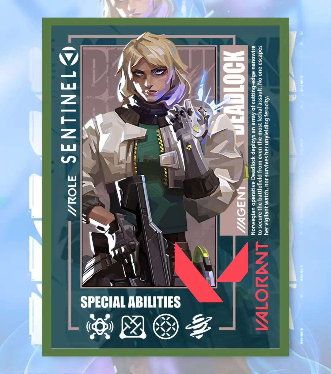 Deadlock Valorant Poster – Lethal Precision Wall Art | Controlled Clean Relentless - A4 / Bottle Green - Valorant
