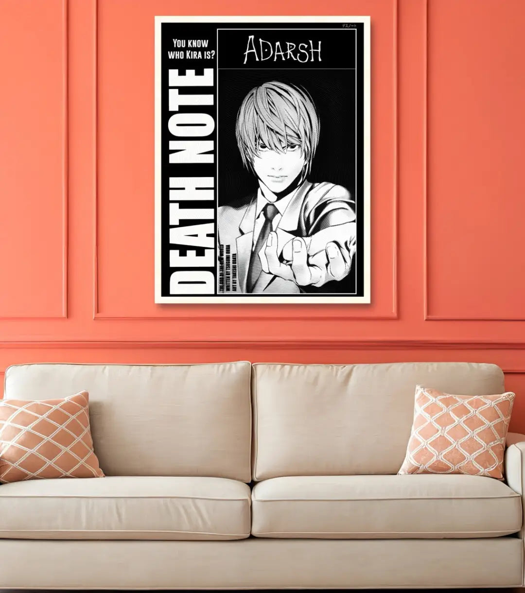 Death Note Custom Name Poster | Choose Light or L - Death Note