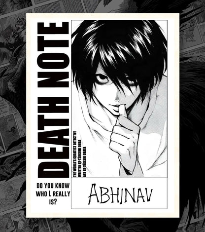 Death Note Custom Name Poster | Choose Light or L - Death Note