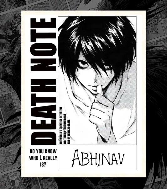 Death Note Custom Name Poster | Choose Light or L - Death Note