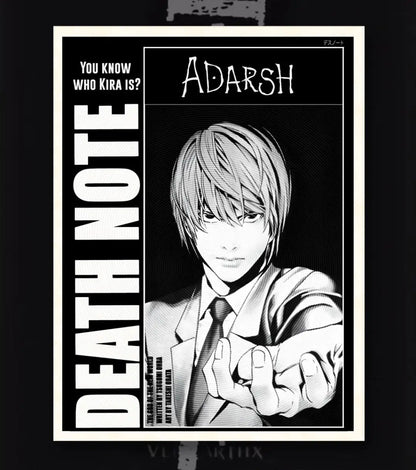 Death Note Custom Name Poster | Choose Light or L - Death Note