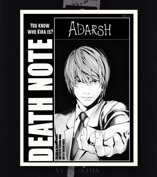 Death Note Custom Name Poster | Choose Light or L - Death Note