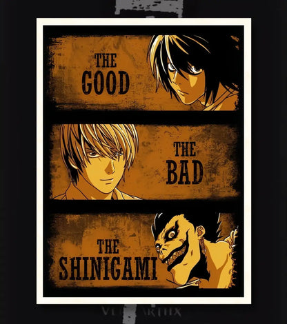 Death Note Good Bad & Shinigami Poster | Anime Wall Art - Death Note