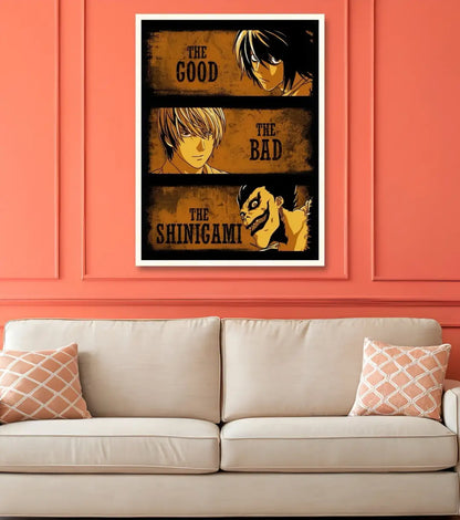Death Note Good Bad & Shinigami Poster | Anime Wall Art - Death Note