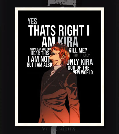 Death Note Kira Poster | I Am Kira Light Yagami Art - Death Note