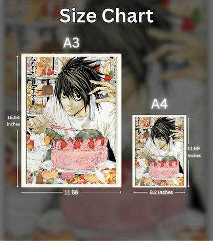 Death Note L Dessert Poster | Sweet Genius Detective Wall Art - Death Note