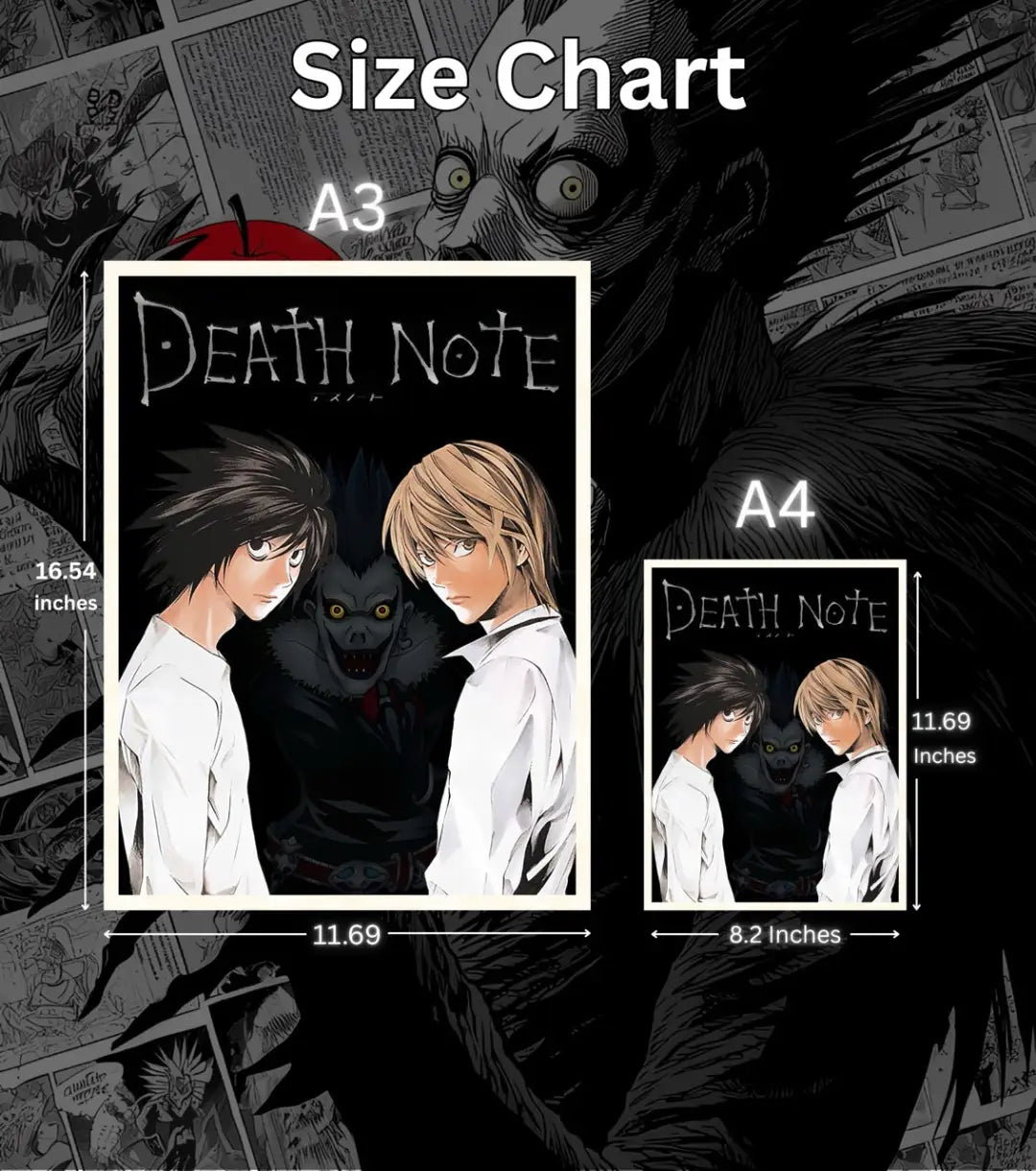 Death Note Light Yagami vs L Poster | Iconic Anime Showdown - Death Note