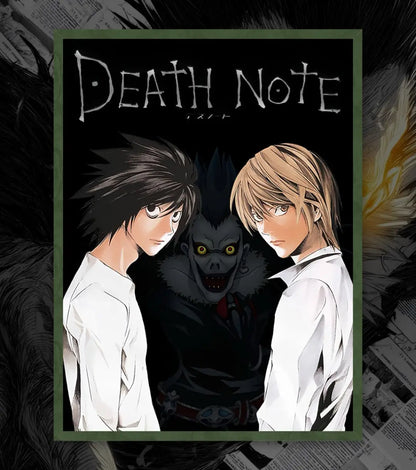 Death Note Light Yagami vs L Poster | Iconic Anime Showdown - A4 / Bottle Green - Death Note