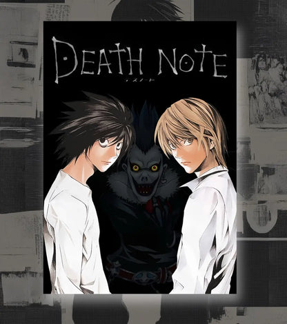 Death Note Light Yagami vs L Poster | Iconic Anime Showdown - A4 / Unframed - Death Note