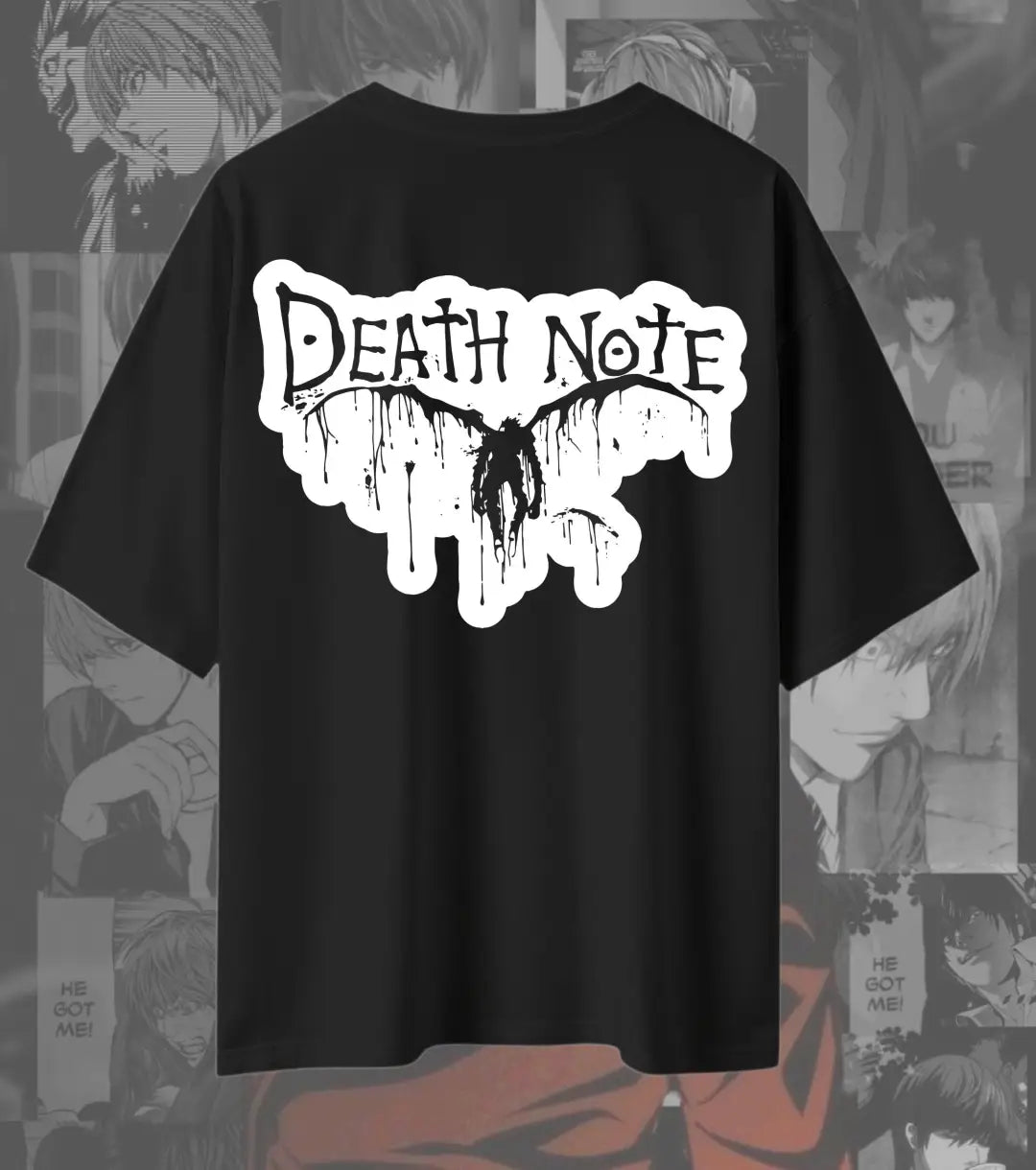 Death Note Logo Oversized T-Shirt | 240 GSM Premium Anime Streetwear - 180GSM / Black / S - Death Note
