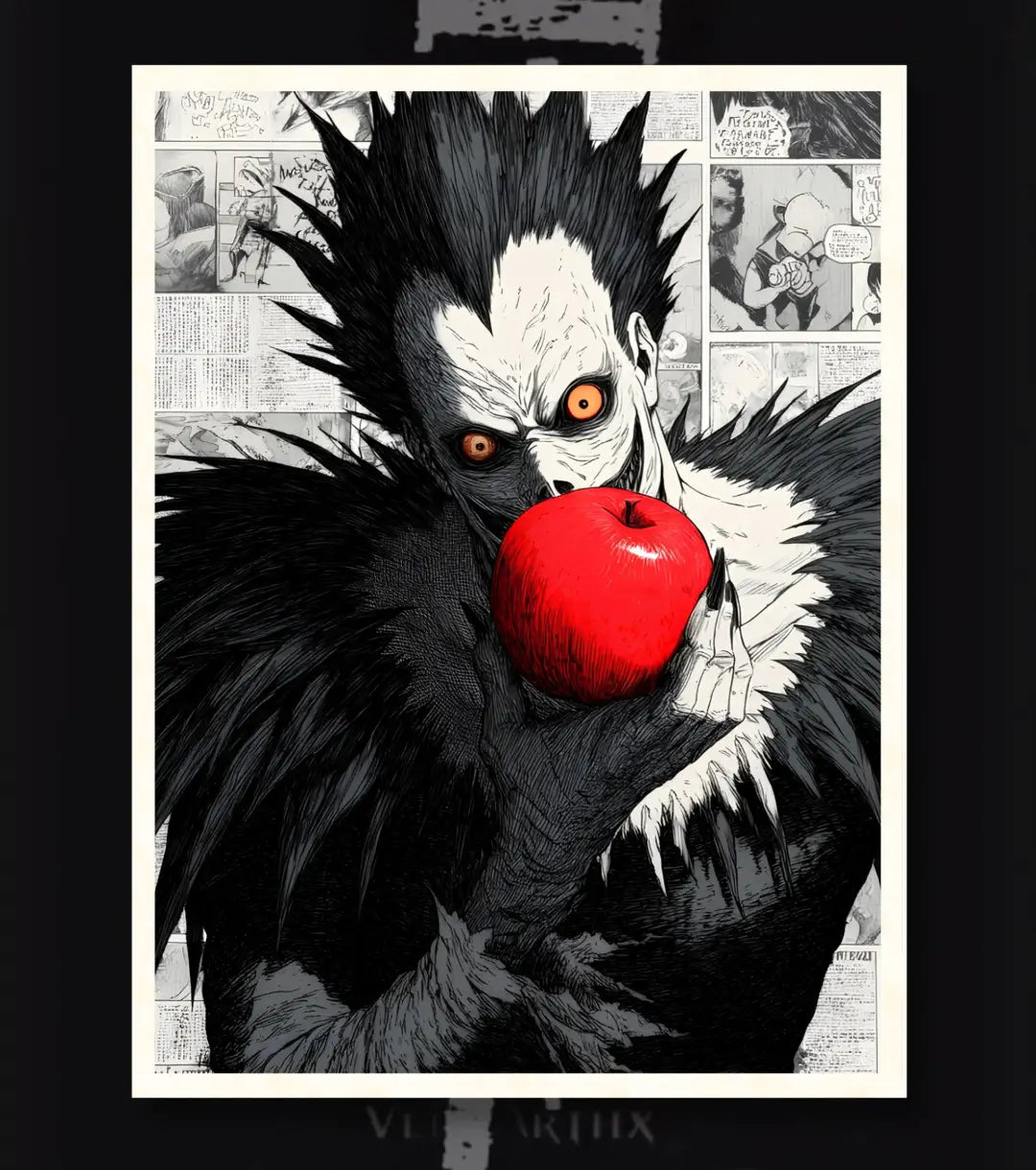 Death Note Ryuk Apple Poster | Iconic Shinigami Wall Art - Death Note