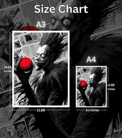 Death Note Ryuk Apple Poster | Moody Anime Wall Art - Death Note