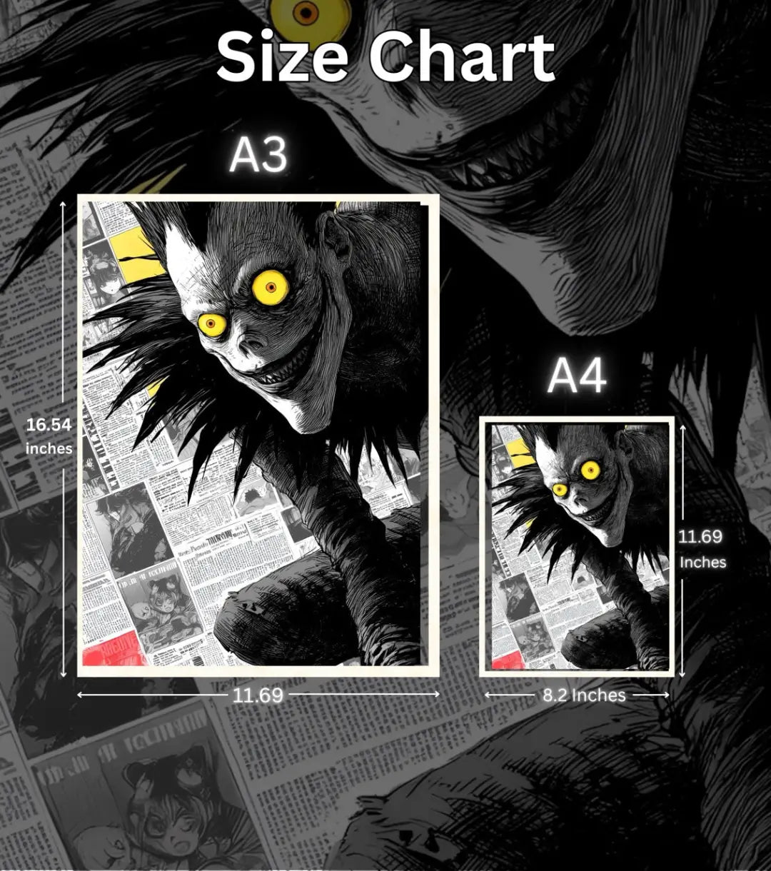 Death Note Ryuk Close-Up Poster | Dark Shinigami Wall Art - Death Note