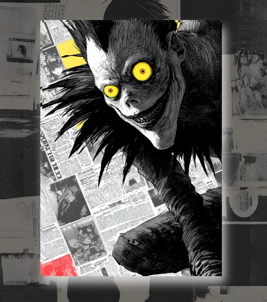 Death Note Ryuk Close-Up Poster | Dark Shinigami Wall Art - A4 / Unframed - Death Note