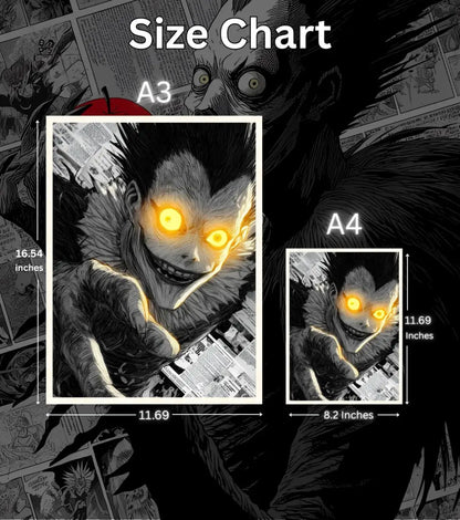 Death Note Ryuk Poster | Glowing Eyes Dark Anime Art - Death Note