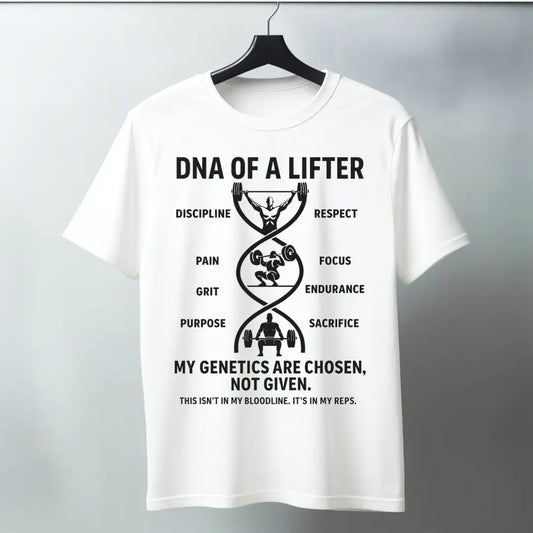 DNA of a Lifter – Motivational Gym Tee Regular T-Shirt - White / S
