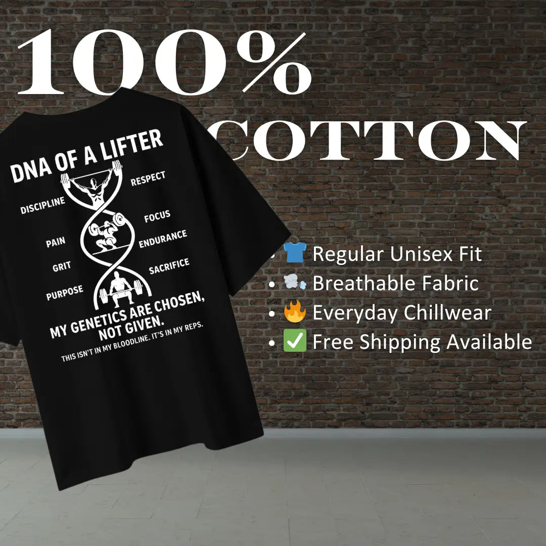 DNA of a Lifter – Oversized Motivational Gym Tee Oversized T-Shirt
