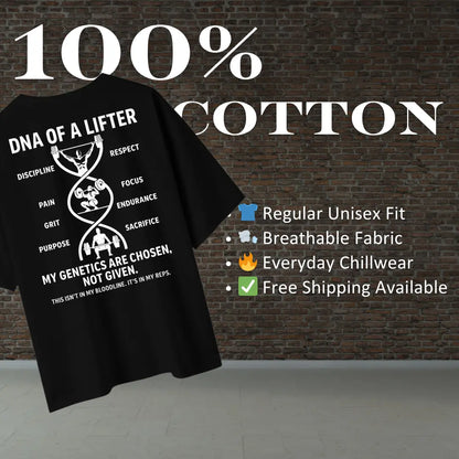 DNA of a Lifter – Oversized Motivational Gym Tee Oversized T-Shirt