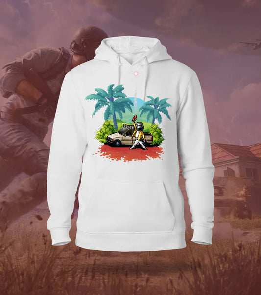 Erangel Vibes – Pixel Art BGMI Hoodie | 300 GSM Brushed Fleece - White / XS / Regular - BGMI/PUBG