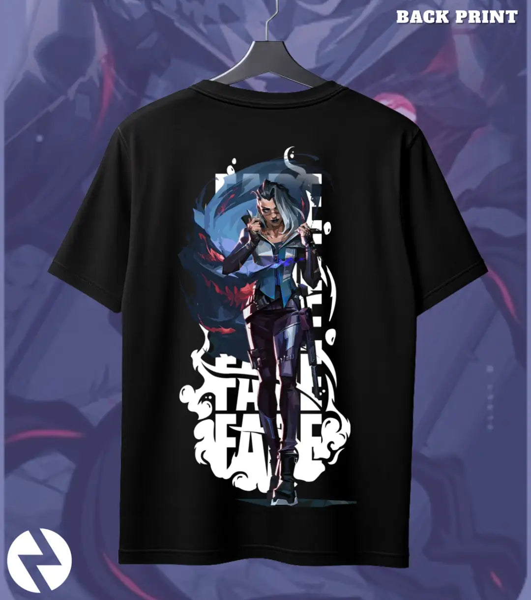 Fade - Nightmare Huntress Valorant T Shirt | Fear the Hunt Tee - Back (Dual Print) / Black / S - Valorant