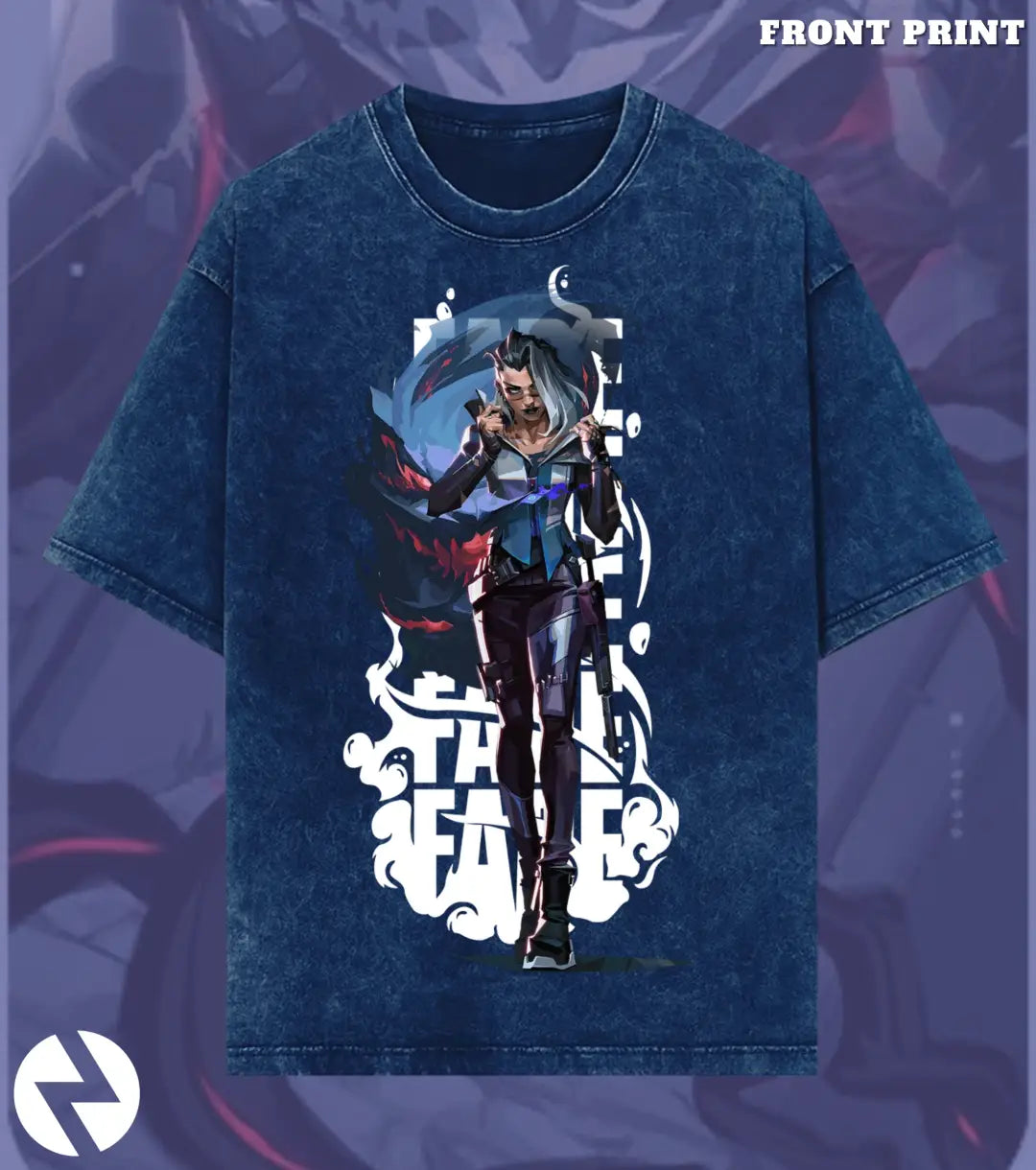 Fade – Nightmare’s Embrace Valorant Acid Wash Tee | Bold Gamer Streetwear - Valorant