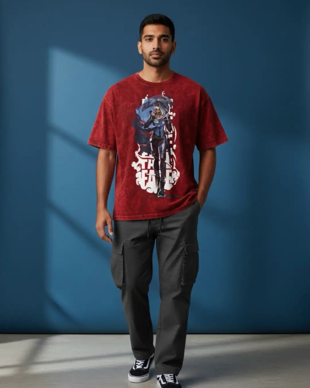 Fade – Nightmare’s Embrace Valorant Acid Wash Tee | Bold Gamer Streetwear - Maroon / XS - Valorant