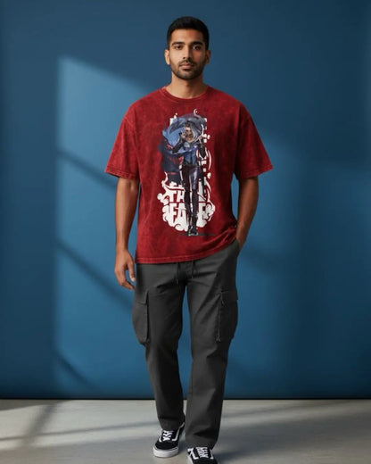 Fade – Nightmare’s Embrace Valorant Acid Wash Tee | Bold Gamer Streetwear - Maroon / XS - Valorant