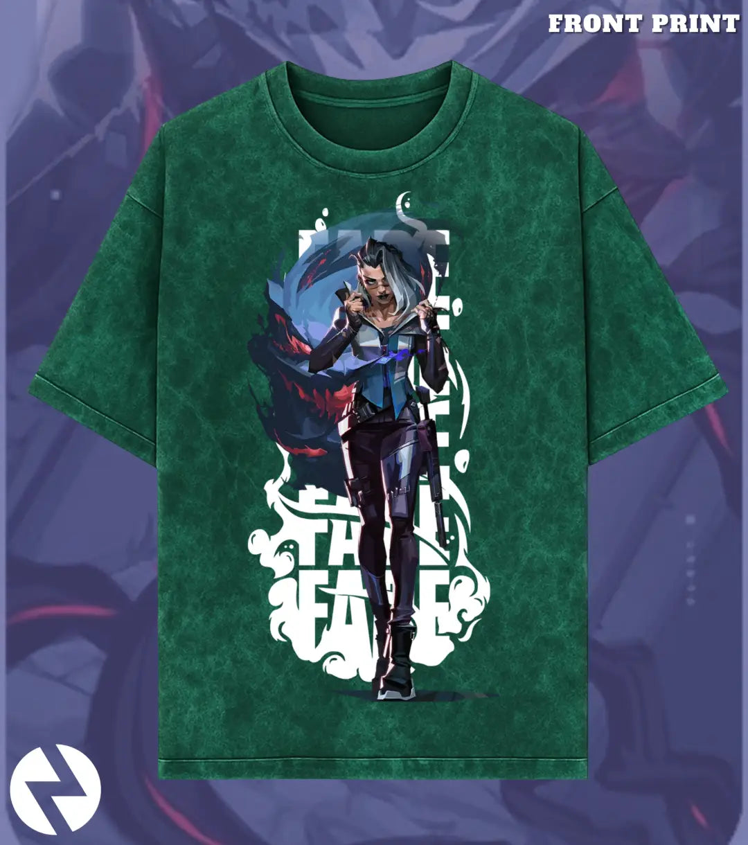 Fade – Nightmare’s Embrace Valorant Acid Wash Tee | Bold Gamer Streetwear - Valorant