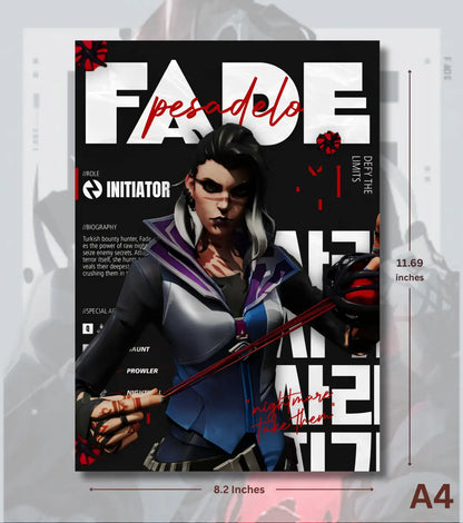Fade Valorant Poster – Nightmare Energy Wall Art | Dark Vibes Strong Presence - A4 - Valorant