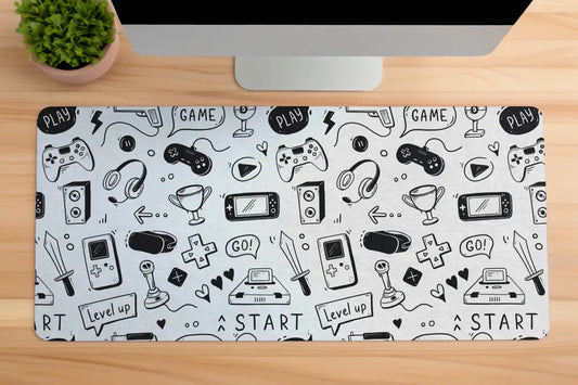 Gaming Doodle XL Mousepad – 80×33 cm - XL 80 x 33 Cm
