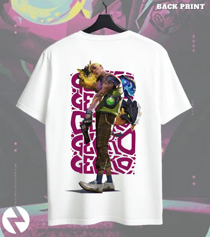 Gekko - Street Creature Valorant T Shirt | Wild Style Tee - Back (Dual Print) / White / S - Valorant