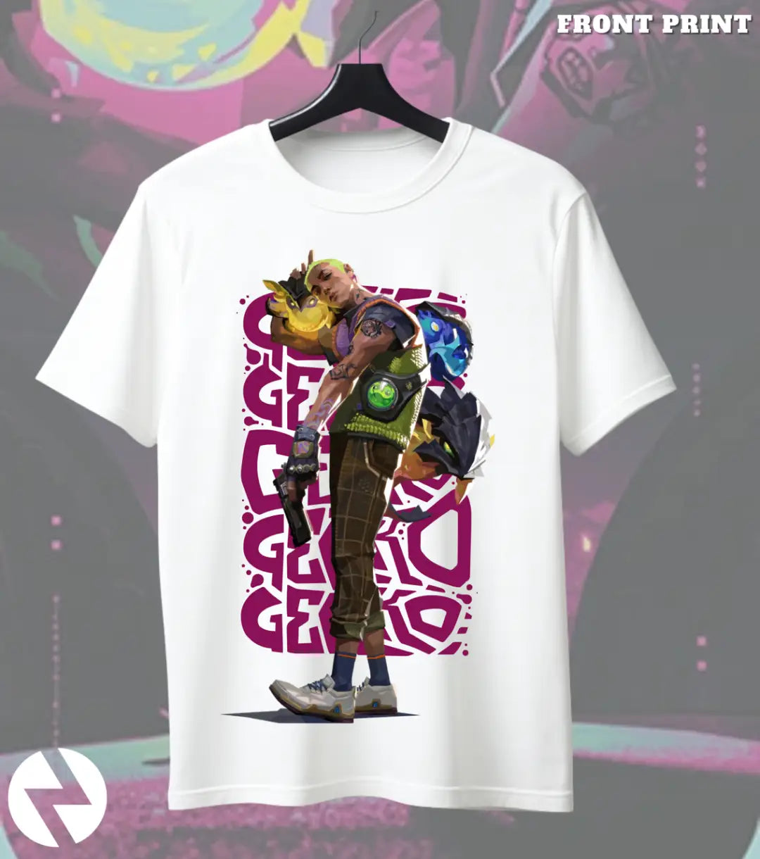 Gekko - Street Creature Valorant T Shirt | Wild Style Tee - Front Only / White / S - Valorant
